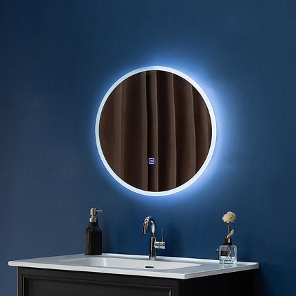 80cm LED Wall Mirror Bathroom Mirrors Light Decor Round.