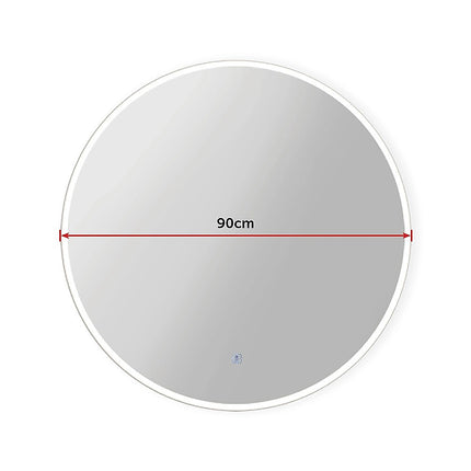 90cm LED Wall Mirror Bathroom Mirrors Light Decor Round.
