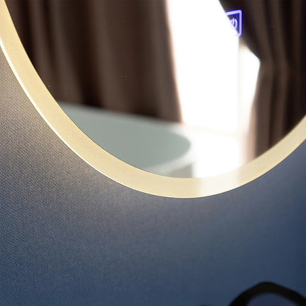 90cm LED Wall Mirror Bathroom Mirrors Light Decor Round.