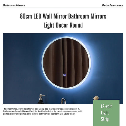 90cm LED Wall Mirror Bathroom Mirrors Light Decor Round.