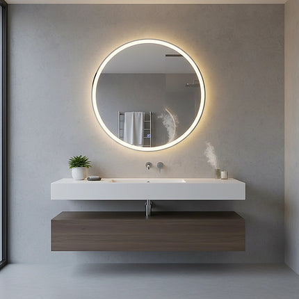 90cm LED Wall Mirror Bathroom Mirrors Light Decor Round.