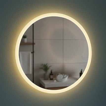 90cm LED Wall Mirror Bathroom Mirrors Light Decor Round.