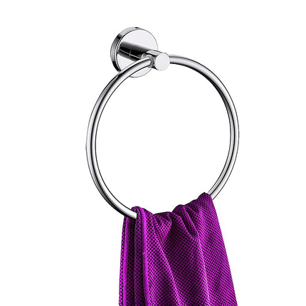Classic Chrome Towel Bar Rail Ring Bathroom.