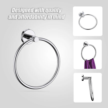 Classic Chrome Towel Bar Rail Ring Bathroom.