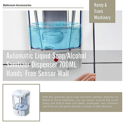 Automatic Liquid Soap/Alcohol Sanitizer Dispenser 700ML Hands-Free Sensor Wall.