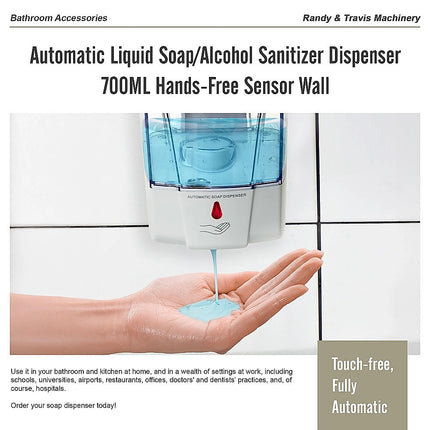 Automatic Liquid Soap/Alcohol Sanitizer Dispenser 700ML Hands-Free Sensor Wall.
