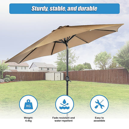 9FT Patio Umbrella Outdoor Garden Table Umbrella with 8 Sturdy Ribs.
