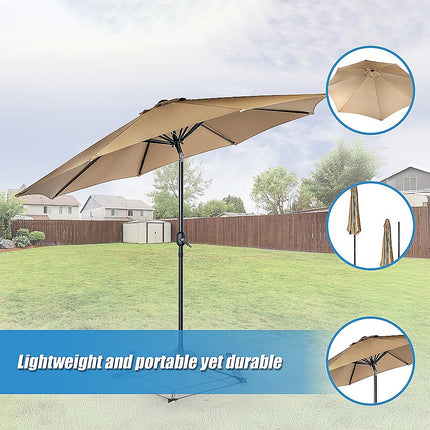 9FT Patio Umbrella Outdoor Garden Table Umbrella with 8 Sturdy Ribs.