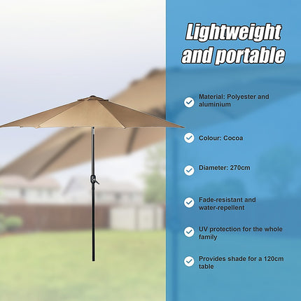 9FT Patio Umbrella Outdoor Garden Table Umbrella with 8 Sturdy Ribs.
