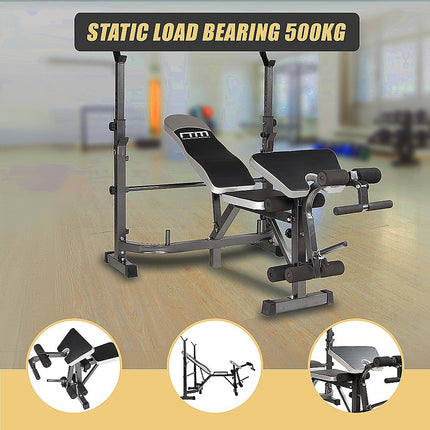 Multi Station Home Gym Weight Bench Press Leg Equipment Set Fitness Exercise.