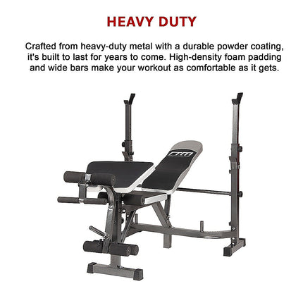 Multi Station Home Gym Weight Bench Press Leg Equipment Set Fitness Exercise.