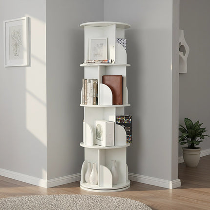 360-degree Rotating 4 Tier Display Shelf Bookcase Organiser.
