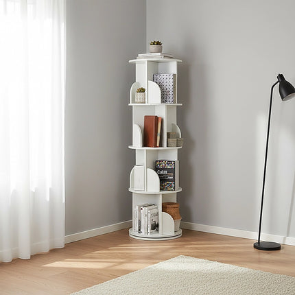 360-degree Rotating 4 Tier Display Shelf Bookcase Organiser.