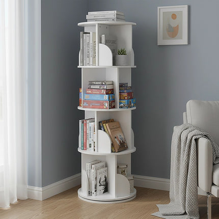 360-degree Rotating 4 Tier Display Shelf Bookcase Organiser.