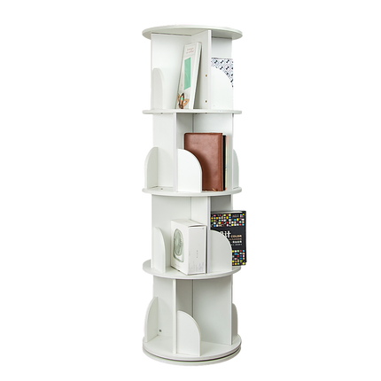 360-degree Rotating 4 Tier Display Shelf Bookcase Organiser.