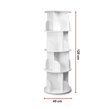 360-degree Rotating 4 Tier Display Shelf Bookcase Organiser.