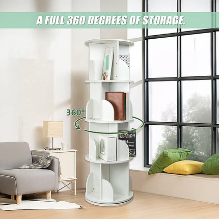360-degree Rotating 4 Tier Display Shelf Bookcase Organiser.