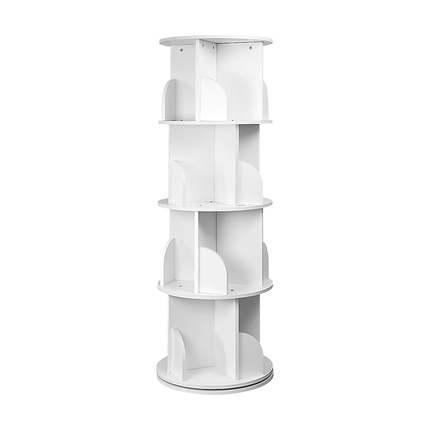 360-degree Rotating 4 Tier Display Shelf Bookcase Organiser.