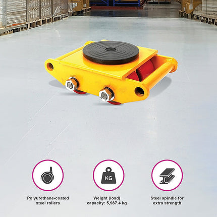 Heavy Duty Machine Dolly Skate Machinery Roller Mover Cargo Trolley 6T.