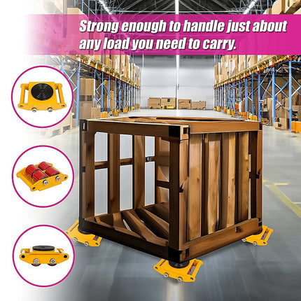 Heavy Duty Machine Dolly Skate Machinery Roller Mover Cargo Trolley 6T.
