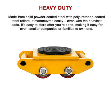 Heavy Duty Machine Dolly Skate Machinery Roller Mover Cargo Trolley 6T.