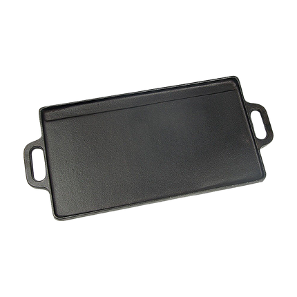 46x22 cm Cast Iron Reversible Griddle Plate BBQ Hob Cooking Grill Pan.