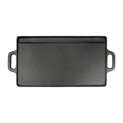 46x22 cm Cast Iron Reversible Griddle Plate BBQ Hob Cooking Grill Pan.