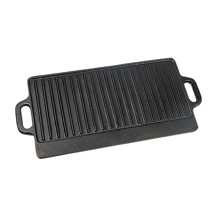 46x22 cm Cast Iron Reversible Griddle Plate BBQ Hob Cooking Grill Pan.