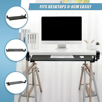 Clamp On Keyboard Tray 75cm W x 25cm D Extra Large.