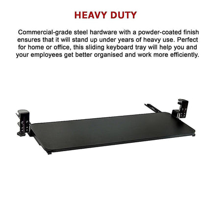Clamp On Keyboard Tray 75cm W x 25cm D Extra Large.