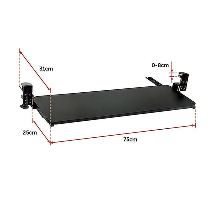 Clamp On Keyboard Tray 75cm W x 25cm D Extra Large.