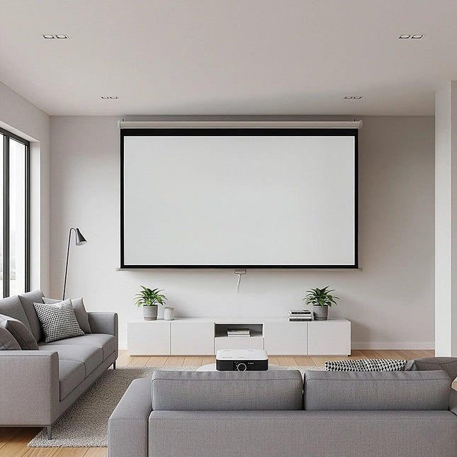 100 Inch 16:9 Manual Pull Down Outdoor Projector Projection Screen Theater Movie.