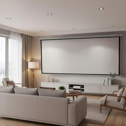 100 Inch 16:9 Manual Pull Down Outdoor Projector Projection Screen Theater Movie.