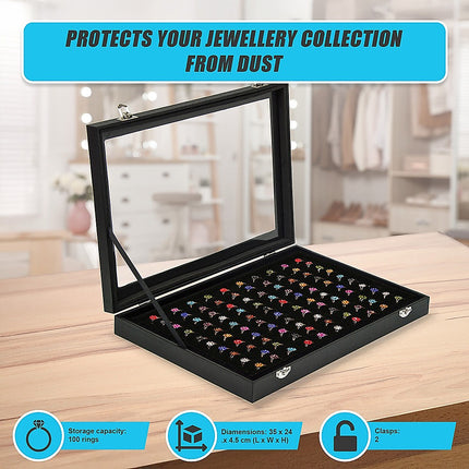 100 Earring Ring Holder Jewellery/Necklace Display Storage Gift Box Show Cases.