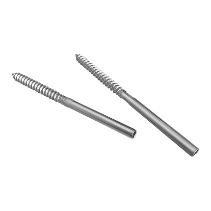 Stainless Steel DIY Rope Balustrade Kit 3.2mm Swage 2 x Lag Screw Term - 10 pack.