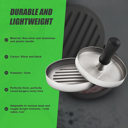 Large Round Hamburger Patty Maker Grill Press Burger Metal Mold Cooking Tools.