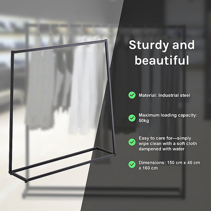 Commercial Clothing Garment Rack Retail Shop Black.