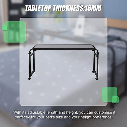 Overbed Table Work Laptop Desk with Wheels.