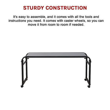 Overbed Table Work Laptop Desk with Wheels.