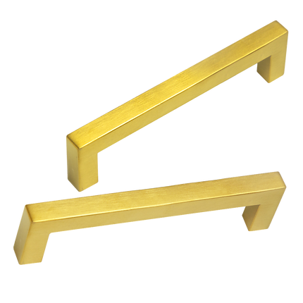 15x Brushed Brass Drawer Pulls Kitchen Cabinet Handles - Gold Finish 128mm.