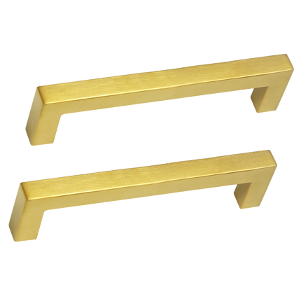 15x Brushed Brass Drawer Pulls Kitchen Cabinet Handles - Gold Finish 128mm.