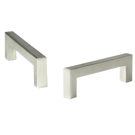 Brushed Nickel Stainless Steel Kitchen Cabinet Square Drawer Pull Door Handles 15-Pack.