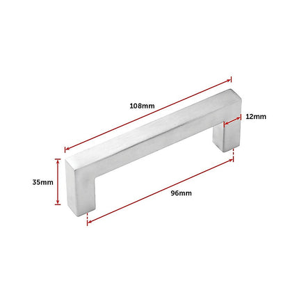 Brushed Nickel Stainless Steel Kitchen Cabinet Square Drawer Pull Door Handles 15-Pack.