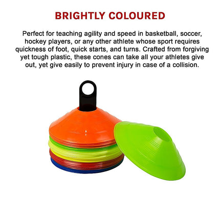 60 Pack Sports Training Discs Markers Cones Soccer AFL Exercise Personal Fitness.