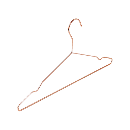 Adult 16.5" Rose Gold Shiny Metal Wire Coat Suit Top Clothes Hangers (60pc per set).