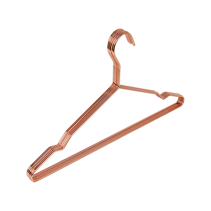 Adult 16.5" Rose Gold Shiny Metal Wire Coat Suit Top Clothes Hangers (60pc per set).