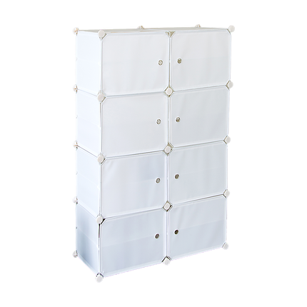 White Cube DIY Shoe Cabinet Rack Storage Portable Stackable Organiser Stand.