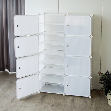 White Cube DIY Shoe Cabinet Rack Storage Portable Stackable Organiser Stand.