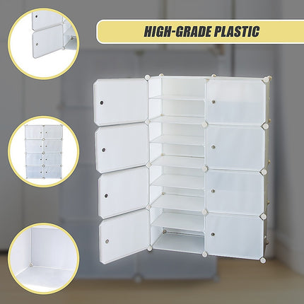White Cube DIY Shoe Cabinet Rack Storage Portable Stackable Organiser Stand.