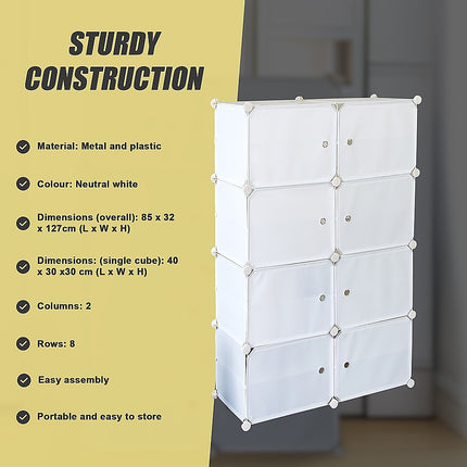White Cube DIY Shoe Cabinet Rack Storage Portable Stackable Organiser Stand.
